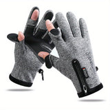 Touchscreen-Compatible Winter Gloves - Windproof, Waterproof & Warm for Cycling, Fishing, Running & Skiing