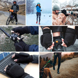 Polar Fleece Warm Flip Gloves Solid Color Half Finger Touchscreen Gloves Outdoor Cycling Driving Gloves Unisex Work Gloves