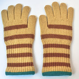 Striped Warm Knit Gloves, Touch Screen Wrist Cover Winter Windproof Gloves, Non-slip Outdoor Cycling Gloves For Students