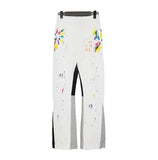 galleriesy pant designer pants galleriesy dept letter print galleries denim straight sweatpants speckled letter print pant 0032