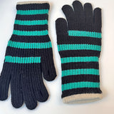 Striped Warm Knit Gloves, Touch Screen Wrist Cover Winter Windproof Gloves, Non-slip Outdoor Cycling Gloves For Students