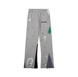 galleriesy pant designer pants galleriesy dept letter print galleries denim straight sweatpants speckled letter print pant 0032