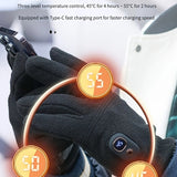 1 Pair Unisex Rechargeable Heated Gloves, Adjustable Temperature, Touchscreen Compatible, ABS Material, Lithium-ion Battery Powered, for Skiing, Running, Cycling, Hunting, Outdoor Activities