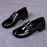 Fashionable Solid Color Slip-On Loafers - Stylish Trendy Platform Shoes with Ultra-Comfortable Breathable Fit and Durable Chunky Heel - Versatile Preppy Style for Everyday Wear