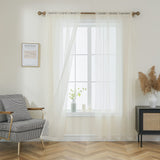 2pcs Solid Color Sheer Curtains, Light Filtering Privacy Voile Drapes, Sheer Window Curtains For Bedroom Living Room, Home Decoration, Room Decoration