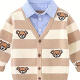 Boys' Fashion Sweater Cardigan - Soft, Cozy, and Versatile Two-Piece Top for Spring - Casual Pullover Shirt for Kids, New Season's Essential Wear for Boys