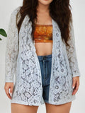 Plus Size Floral Kimono - Flowy Long Sleeves, Open Front Design, Perfect for Casual Occasions - Designed Exclusively for Plus Size Women, Ideal for Everyday Wear