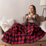 1pc Ultra-Soft Flannel Fleece Throw Blanket - Throws for Couch, Bed, and Sofa with Fuzzy, Cozy, Comfy, and Super Soft Plush Checkered Design - Perfect for Christmas, Winter, and Cold Weather