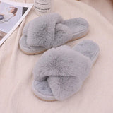 Winter Womens Fuzzy Slippers Warm Fluffy Indoor House Shoes Outdoor Antiskid Slippers Fashion Soft Open Toe Bedroom Slippers 240830