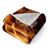 1pc Cozy Lion Print Flannel Blanket - Ultra-Soft, Warm, and Lightweight Throw for Travel, Sofa, Bed, Office, and Home Decor - Perfect Birthday or Holiday Gift for Boys, Girls, and Adults, Suitable for All Seasons