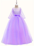 Glittering Flower Girl Dress - Luxurious Holy Communion Ball Gown with Fluffy Tulle Bow - Royal Princess Maxi Dress for Birthday & Elegant Evening Events