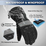 Horizontal Zipper Touch Screen Men's Ski Gloves For Winter Outdoor Skiing, Splicing For Men And Women, Warm Mittens