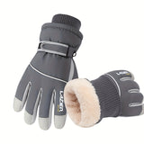 Winter Ski Gloves with Velvet Lining - Waterproof & Windproof, Ideal for Skiing, Outdoor Activities & Hiking