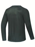 Plus Size Men's Solid Sweat Shirt Breathable Quick Dry Tees For Sports/outdoor, Men's Clothing