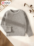 Soft & Cozy Babys Solid Knitted Sweater Pullover - Classic Round Neck Design for Boys & Girls - Perfect for Spring & Autumn/Fall Wardrobe