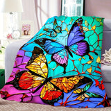 1pc Vibrant Butterfly Pattern Soft Fuzzy Lightweight Flannel Fleece Throw Blanket - Cozy, Warm, and Versatile for Adult Halloween Decor, Perfect for Couch, Bed, Sofa, and Chair - Ideal for Indoor and Outdoor Use