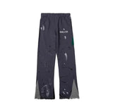 galleriesy pant designer pants galleriesy dept letter print galleries denim straight sweatpants speckled letter print pant 0032