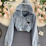 Womens Jackets Denim Coat Wash Blue Designer Womens Button Letters Shirts Woman Designer Jackets Distress Jeans S-XL