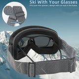 [Double Pack] Adult Cool Ski Goggles Anti-fog and Wind OTG Extra Large Double Layer PC Lens Skiing and Ice Skating VLT10%