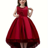 Girls Gorgeous High-low Tail Tutu Dress Kids Clothes Christmas Gift Birthday Wedding Performance