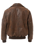 Premium Genuine Leather Mens Flight Bomber Jacket - Authentic Aviator Style, Air Force Inspired, Timeless & Durable