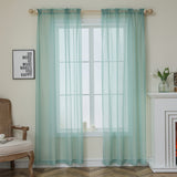 2pcs Solid Color Sheer Curtains, Light Filtering Privacy Voile Drapes, Sheer Window Curtains For Bedroom Living Room, Home Decoration, Room Decoration
