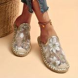 Elegant Floral Women's Mules - Lightweight, Breathable, & Comfortable, All-Season Slip-on with Round Toe Design