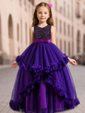 Enchanting Sleeveless Ruffle Trim Mesh Tutu Dress for Girls - A Dreamy Elegant Choice for Formal Occasions & Ball Parties - Girls Fashion Clothing