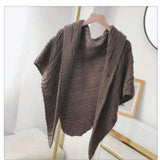 Warm Triangle Shawl Scarf - Thick Knitted, PU Buckle, Casual, Elastic, Perfect for Autumn & Winter Outdoor Activities