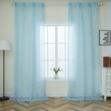 2pcs Solid Color Sheer Curtains, Light Filtering Privacy Voile Drapes, Sheer Window Curtains For Bedroom Living Room, Home Decoration, Room Decoration