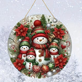 Charming Snowman Wooden Wreath - Easy Hang, Perfect for Christmas & Thanksgiving Decor | Ideal for Home, Kitchen, Garden, Garage & Office