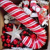 2pcs 33-Inch Extra Large Cane Aluminum Film Balloons - Vibrant Christmas Party Decorations with Durable Cane Handles - Perfect for Indoor Outdoor Festive Celebration Props