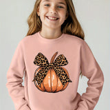 Cozy & Cute Girls' Pumpkin Print Sweatshirt - Soft Polyester, Round Neck Long Sleeve Pullover For Fall/Winter Sweatshirt For Women Sweaters For Women Cardigan