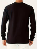 LHeurystic Men's Athletic Long Sleeve Tee - Breathable, Stretchy Polyester Blend with Letter Print for Outdoor & Casual Wear