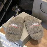 Designer new Paris Slippers fluffy sandal Designer womans teddy bear Slipper black Flat heel Casual Shoe luxurys tazz fuzzy Sliders Winter house sandale fur slides