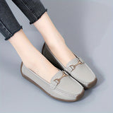 Women's Comfy Flat Loafers, Buckle Decor Slip On Soft Sole Shoes, Casual Non Slip Walking Flats