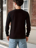 LHeurystic Men's Thermal Fleece-Lined Long Sleeve T-Shirt - Casual & Outdoor Wear, Stretchy Polyester Blend, Machine Washable