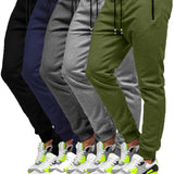 5pcs Men Jogger Sweatpants with Zipped Pockets Stretch Fabric Active Pants for Gym Running Workout Athletic Bottom Sweatpants