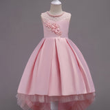 Girls Gorgeous High-low Tail Tutu Dress Kids Clothes Christmas Gift Birthday Wedding Performance