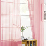2pcs Solid Color Sheer Curtains, Light Filtering Privacy Voile Drapes, Sheer Window Curtains For Bedroom Living Room, Home Decoration, Room Decoration