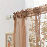 2pcs Solid Color Sheer Curtains, Light Filtering Privacy Voile Drapes, Sheer Window Curtains For Bedroom Living Room, Home Decoration, Room Decoration