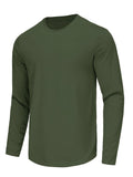 5 Pack Solid Color Long Sleeve T-Shirts - Breathable, Quick-Dry, Moisture-Wicking Crew Neck Tops for Men - Perfect for Summer Sport, Casual Wear, Outdoor Activities, and Daily Life