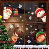 82pcs, Christmas Snowflake Window Clings Stickers, Xmas Decals Decorations Holiday Snowflake Santa Claus Reindeer Decals, Scene Decor, Festivals Decor, Home Decor, Corridors Decor, Offices Decor, Yard Decor, Christmas Decor