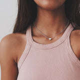 Simple Exquisite Heart-Shaped Pendant Necklace Alloy Heart Simple Clavicle Chain Necklace Jewelry Gift