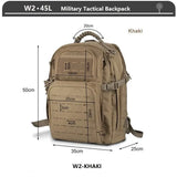 Outdoor Bags Military Tactical Backpack 3 Day Assault Pack Army Molle Bag 38/45L Large Outdoor Waterproof Hiking Camping Travel 600D Rucksack 231011