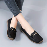 Women's Comfy Flat Loafers, Buckle Decor Slip On Soft Sole Shoes, Casual Non Slip Walking Flats