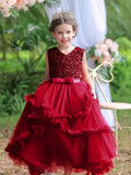 Enchanting Sleeveless Ruffle Trim Mesh Tutu Dress for Girls - A Dreamy Elegant Choice for Formal Occasions & Ball Parties - Girls Fashion Clothing