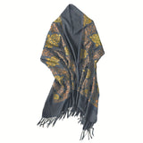 Luxurious Embroidered Tassel Shawl Scarf - Soft, Oversized & Coldproof, Perfect for Winter Fashion - Womens Wrap Cape