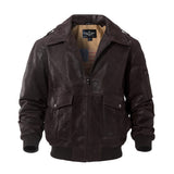 Premium Genuine Leather Mens Flight Bomber Jacket - Authentic Aviator Style, Air Force Inspired, Timeless & Durable