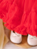 Soft & Stretchy Puffy Tutu Skirt for Little Girls - Ultra-Comfortable and Fluffy Design - Perfect for Holiday Celebrations, Christmas and New Year Parties